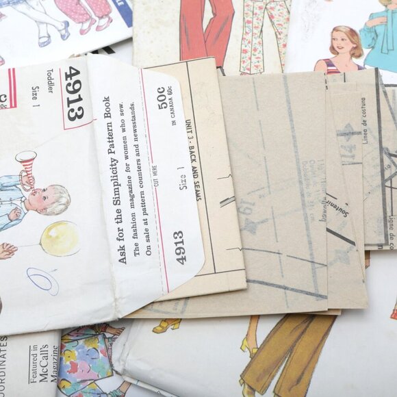 Vintage Sewing Patterns McCalls Simplicity Butterick Kids Woman Jumpsuit Skirts - Picture 6 of 9